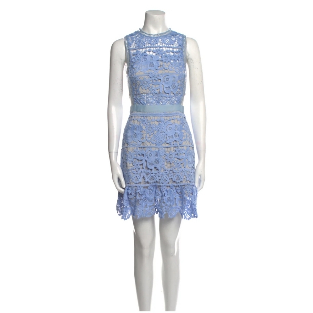 Self-portrait Lace pattern mini dress